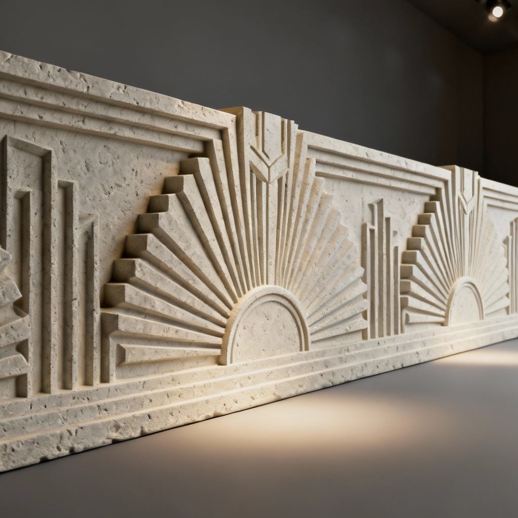 AI Art Deco facade frieze ornament