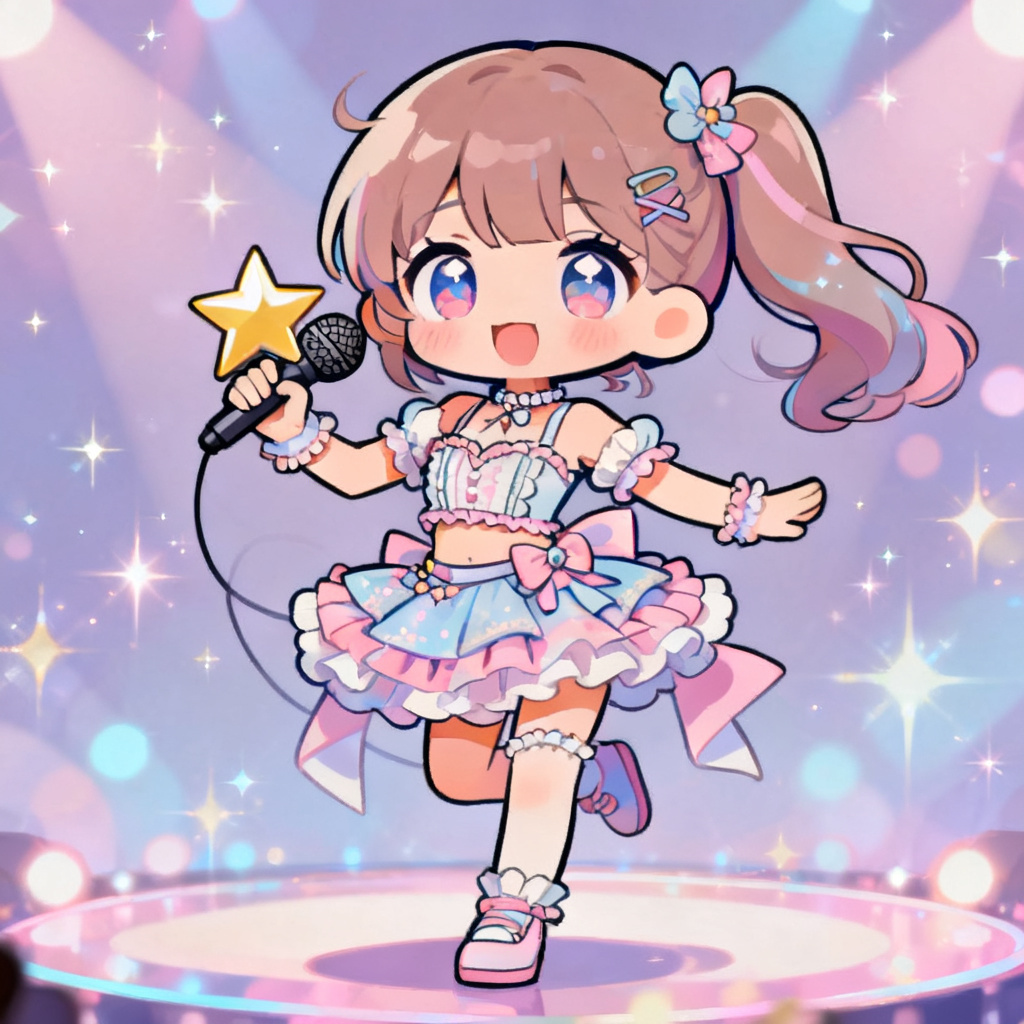 AI full-body chibi idol OC