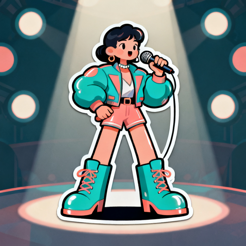 AI Sprunki vocalist OC with retro pop vibe