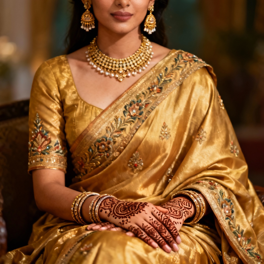 AI Sari Bridal Cultural Beauty Portrait