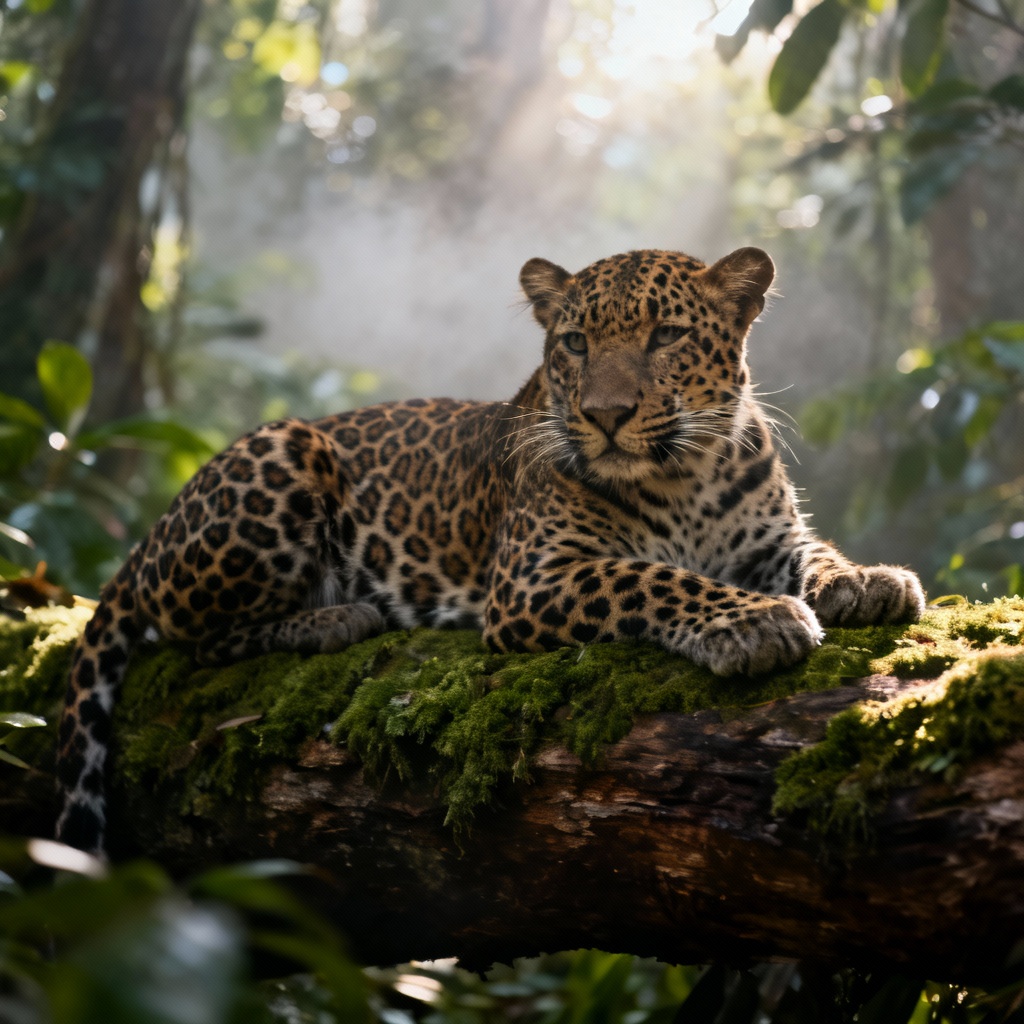 AI Rainforest Jaguar Portrait