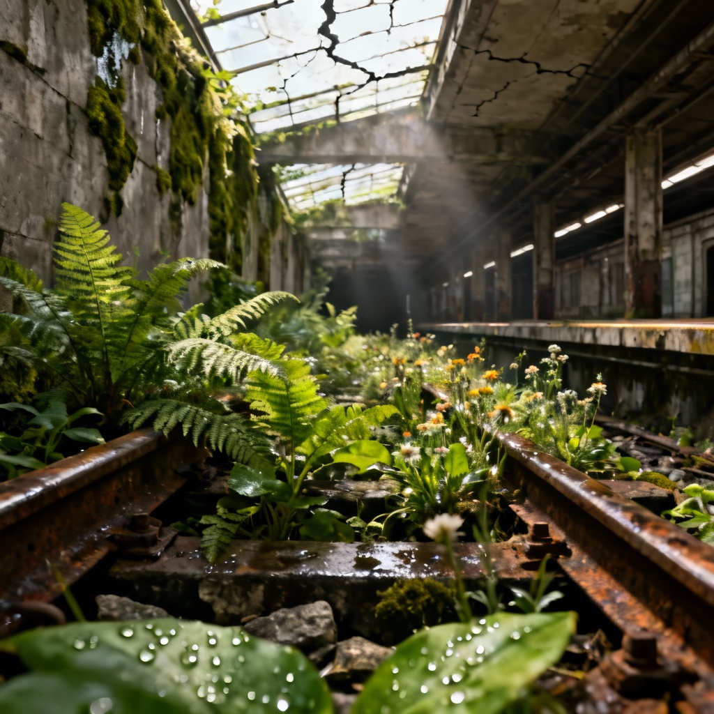 Subway station turned into lush greenhouse