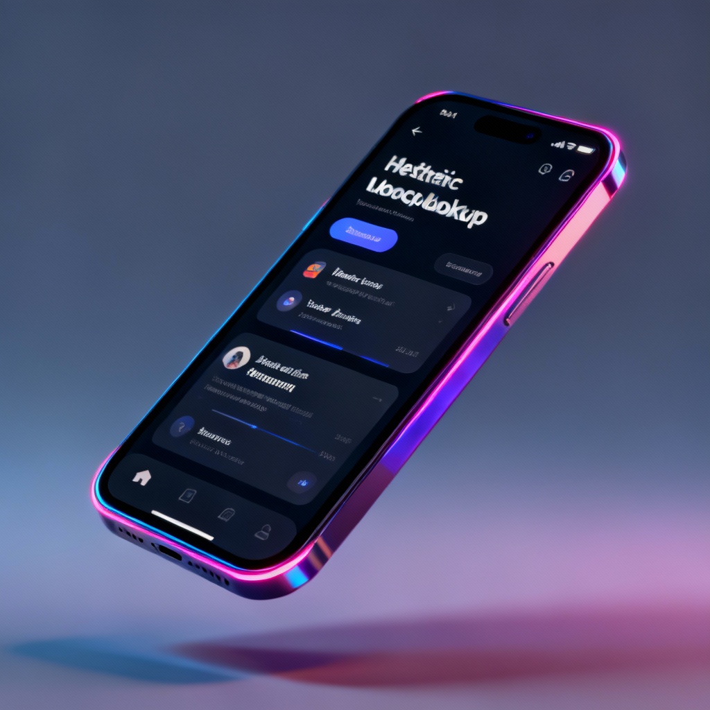 AI device mockup showing mobile app screens