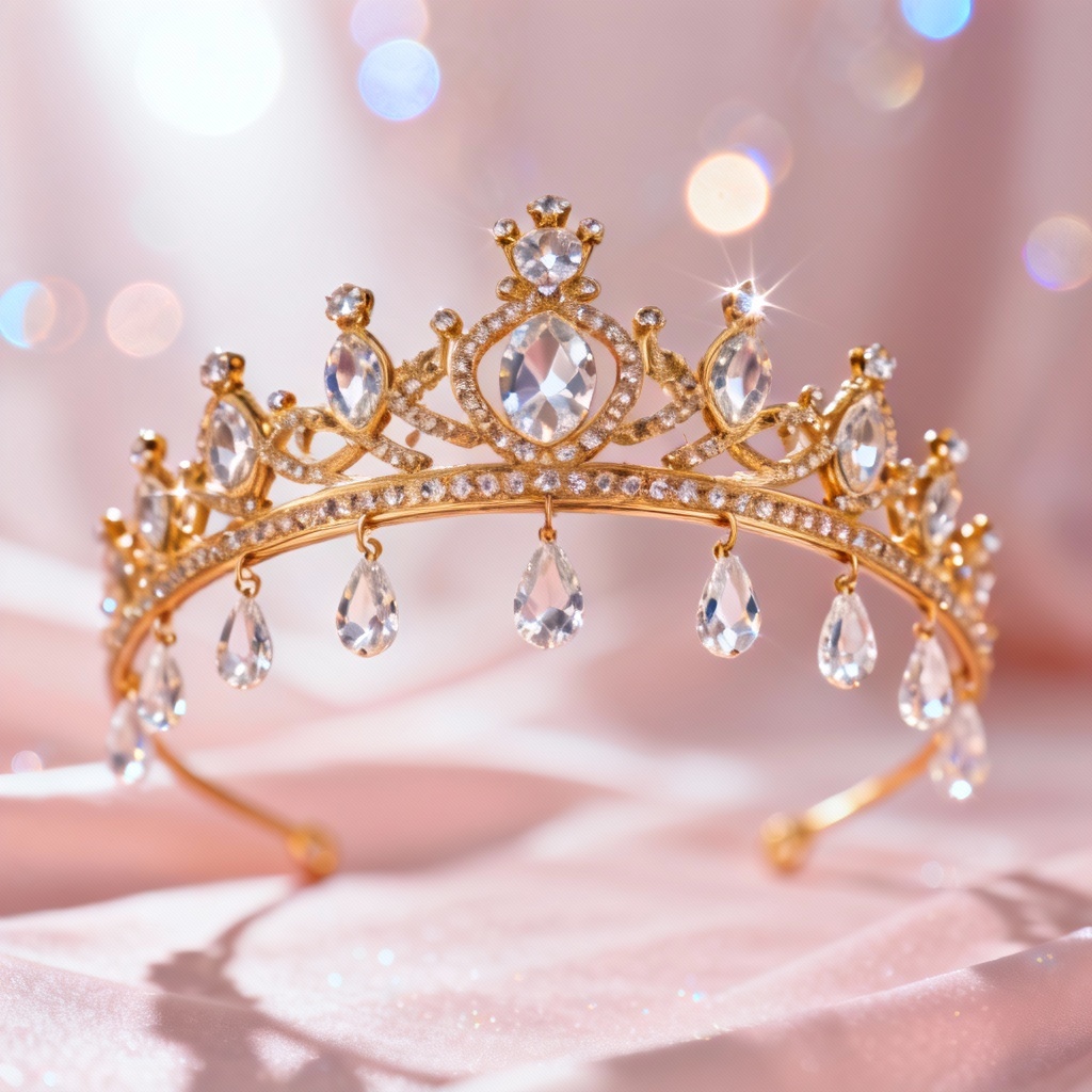 Elegant queen tiara with crystals in fashion lighting
