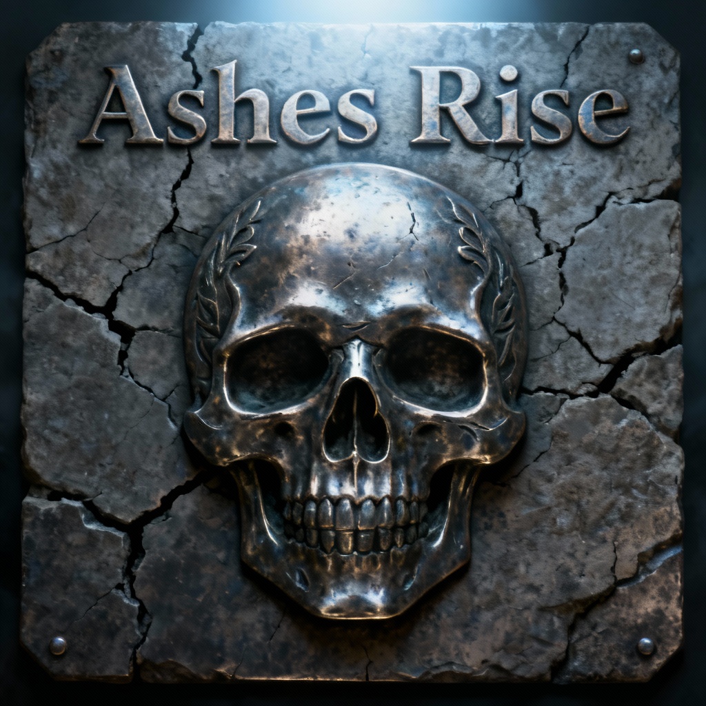 AI metal single cover with carved skull emblem