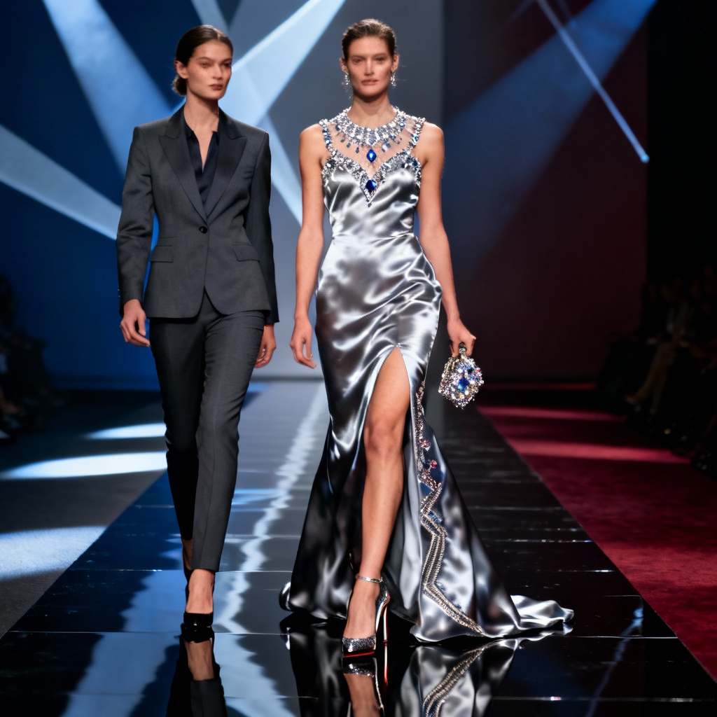 AI red carpet glam gown transformation