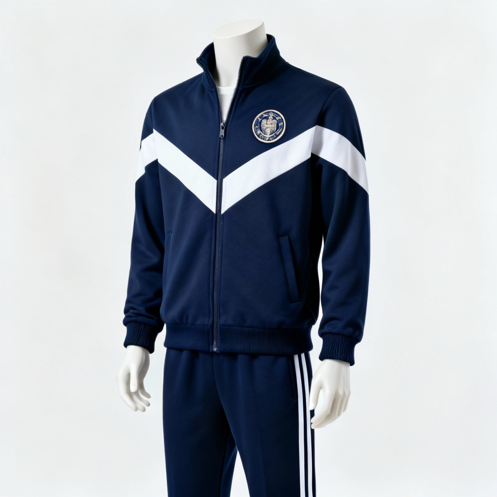 AI campus tracksuit set with zip jacket and joggers in school colors