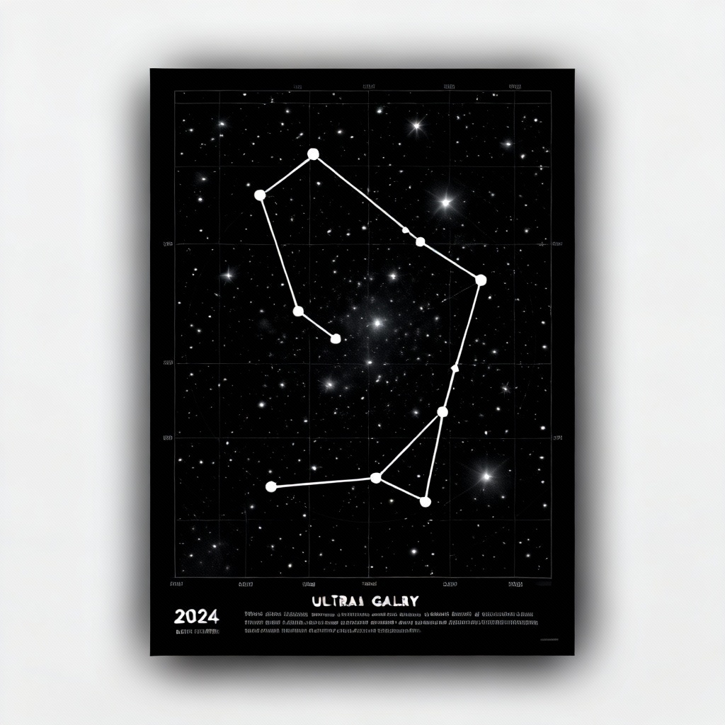 AI minimalist black star map with highlighted constellation