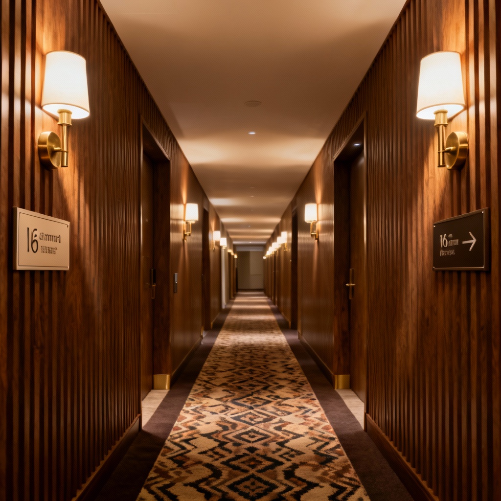 Photorealistic modern hotel corridor generated by AI