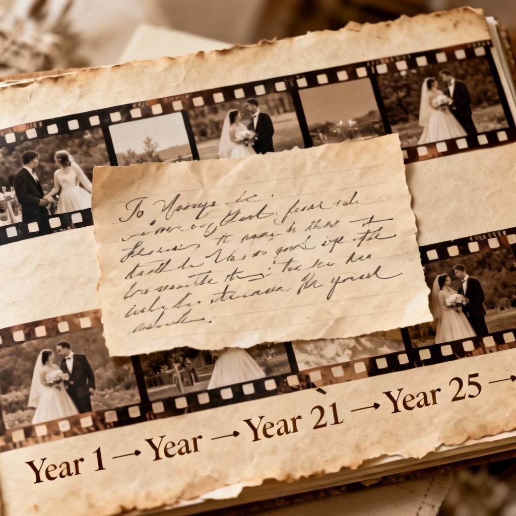 AI vintage film collage anniversary timeline