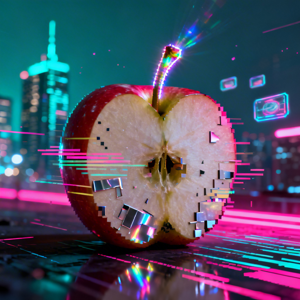 AI Glitchcore Cyber Freaky Apple