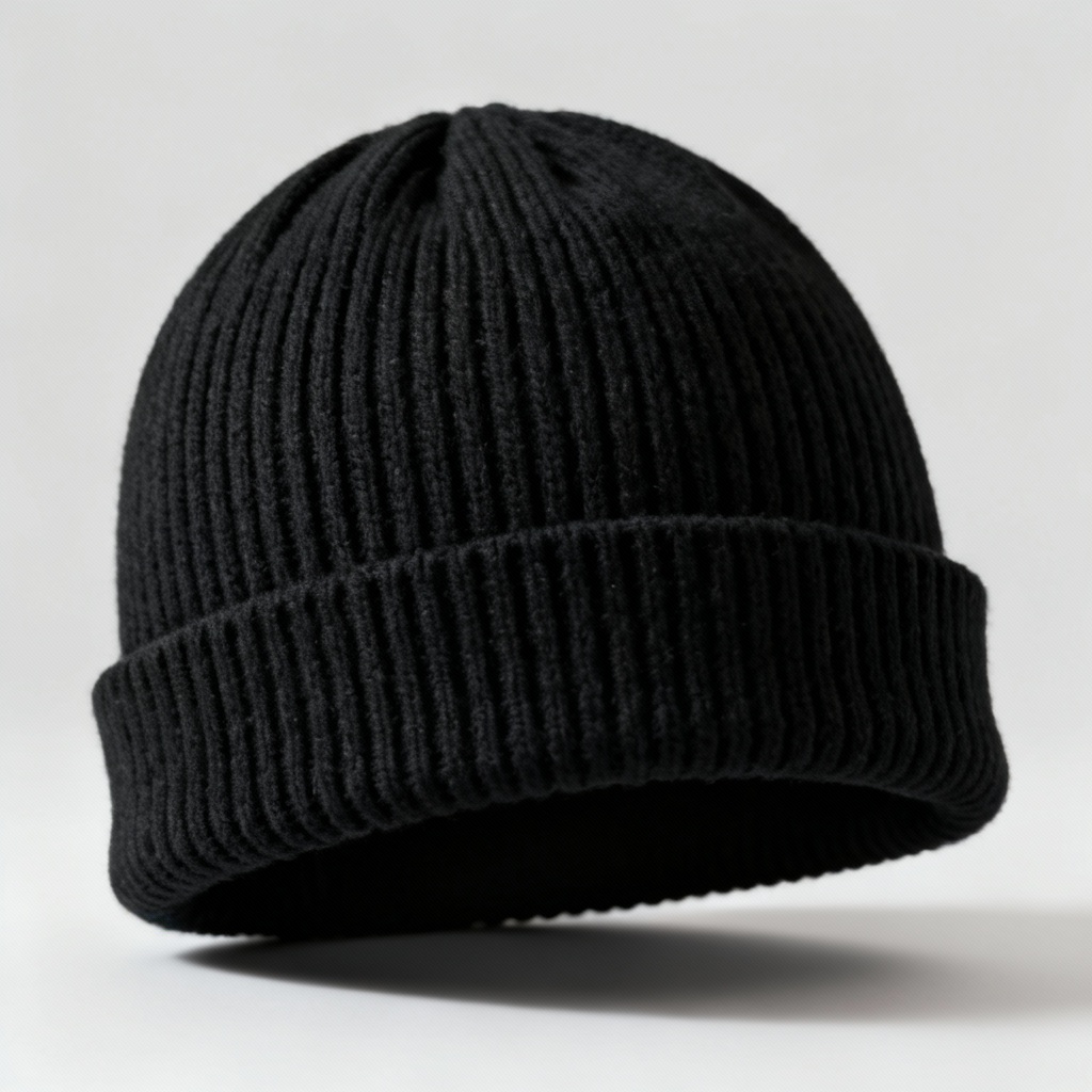 AI minimalist ribbed fisherman beanie