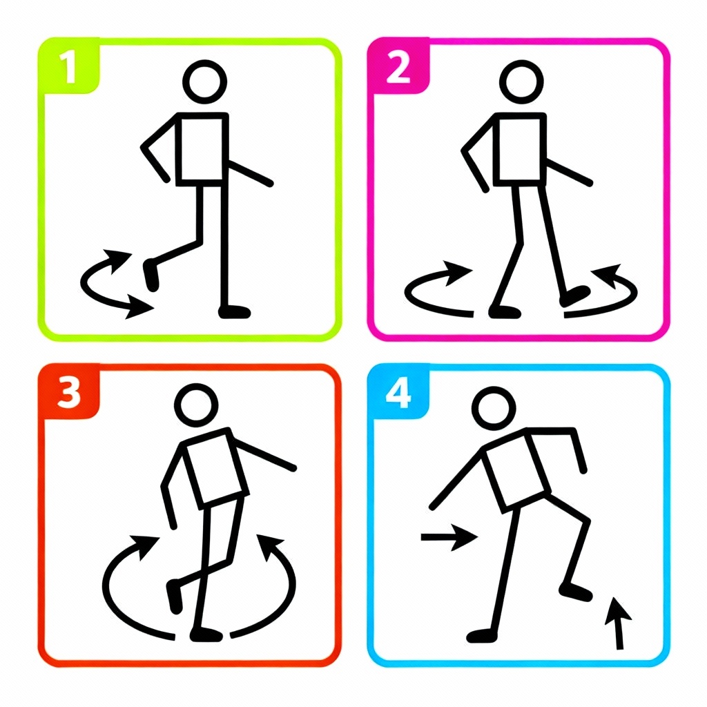 AI Zumba choreography storyboard with cumbia steps