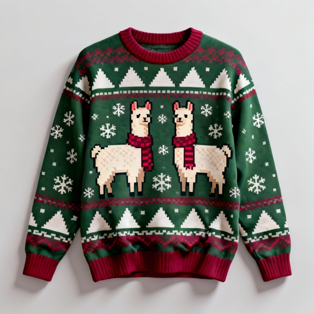 Fair isle chaos with llamas and snowflakes
