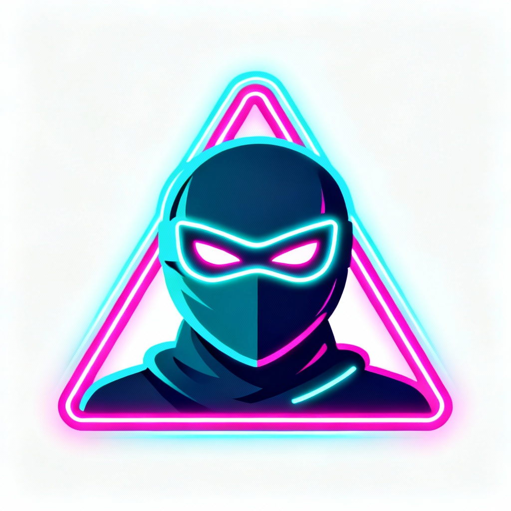 AI neon cyberpunk ninja logo