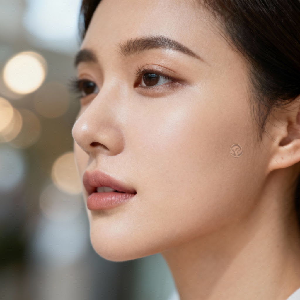 AI removes logo watermark from portrait photo