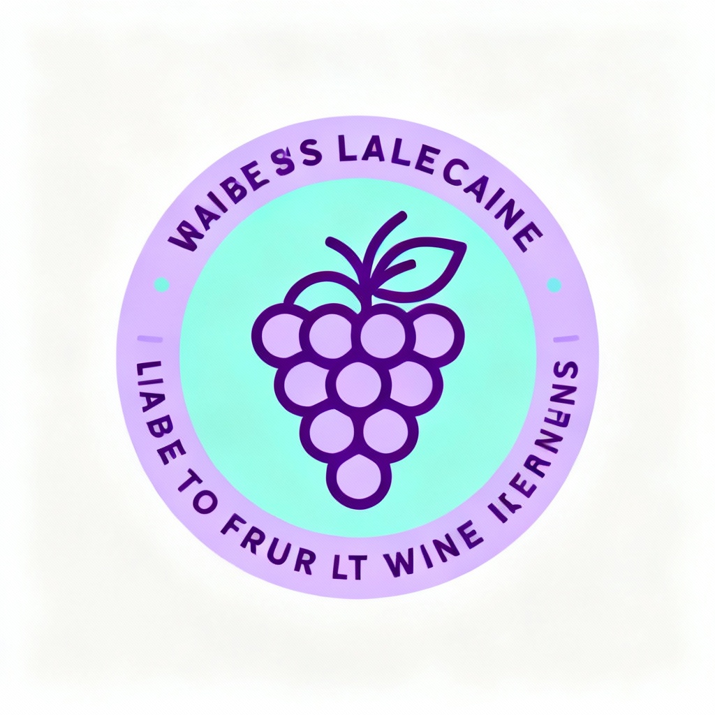 Minimal vector grape logo in a circle badge