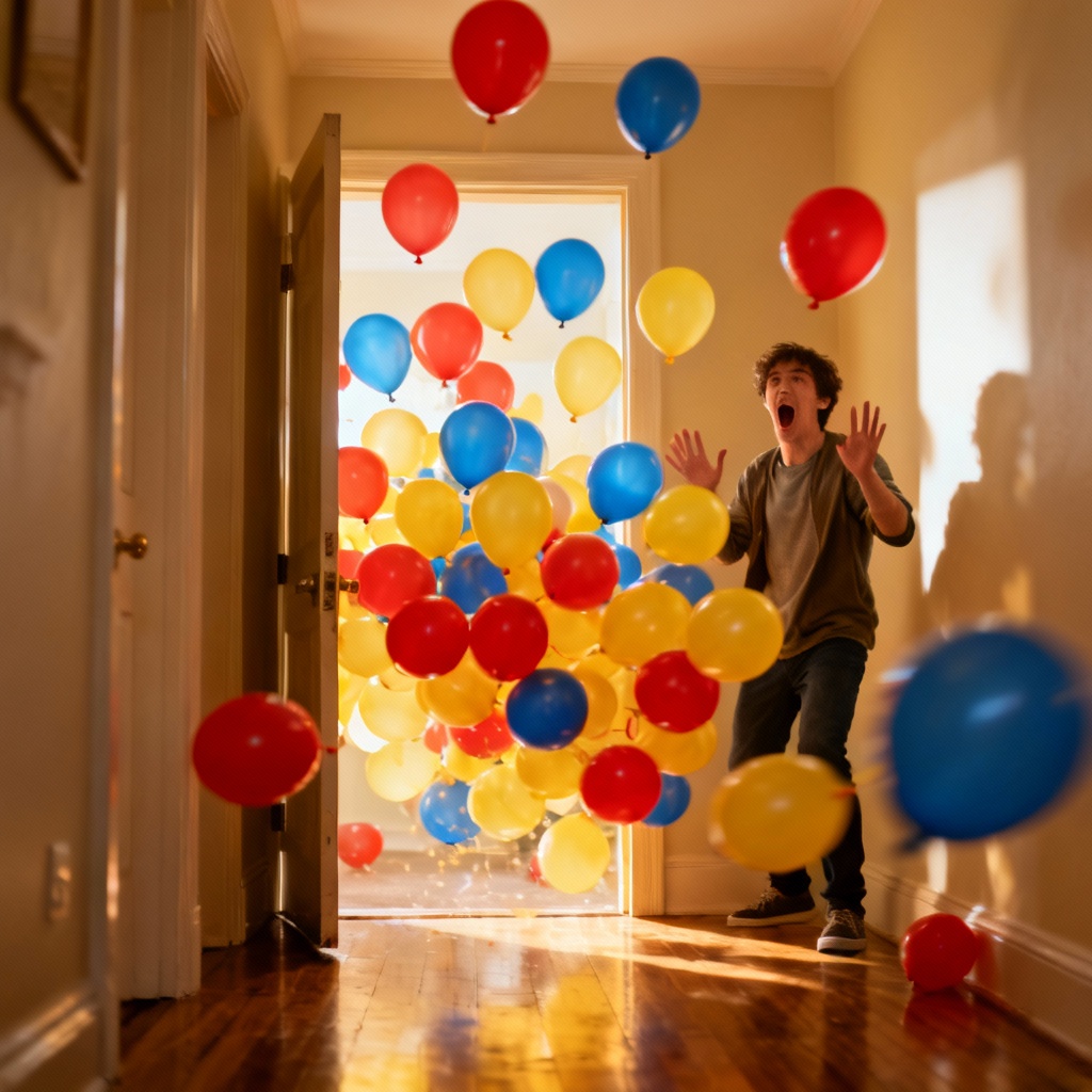 AI Balloon Avalanche Birthday Surprise