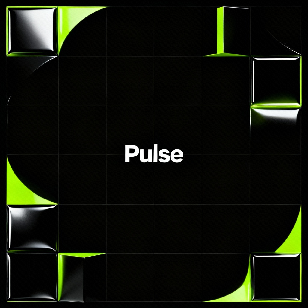 AI techno single cover with abstract geometric shapes