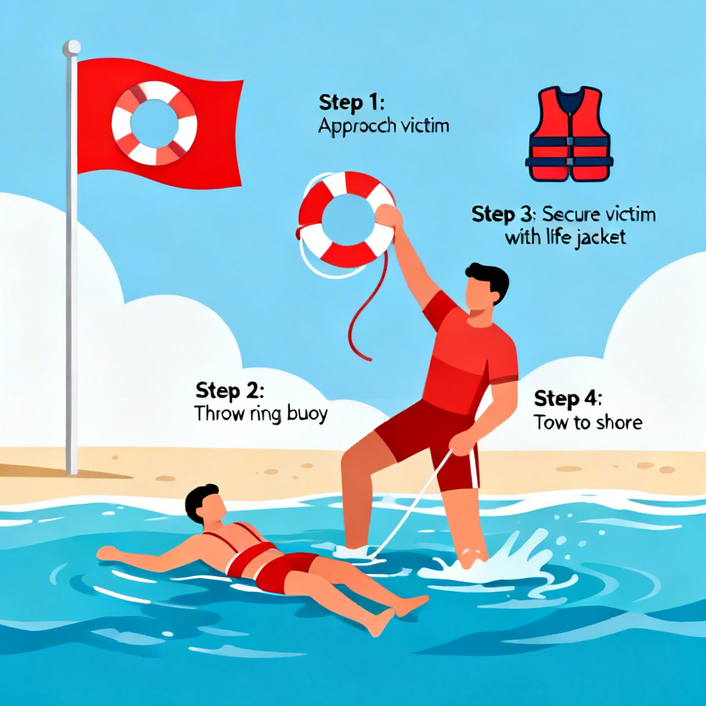 AI lifeguard rescue training poster for water safety