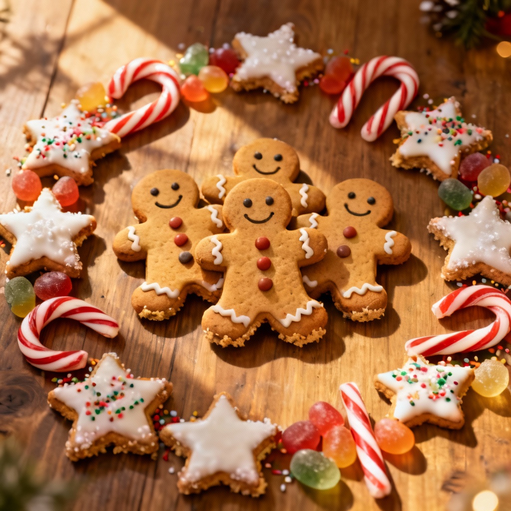 Gingerbread cookie themed Christmas border