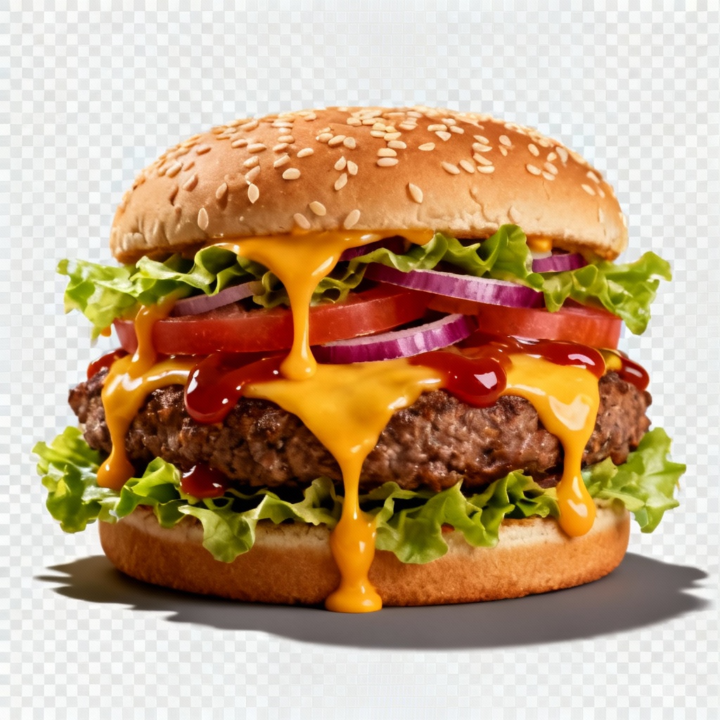 Transparent burger PNG cutout