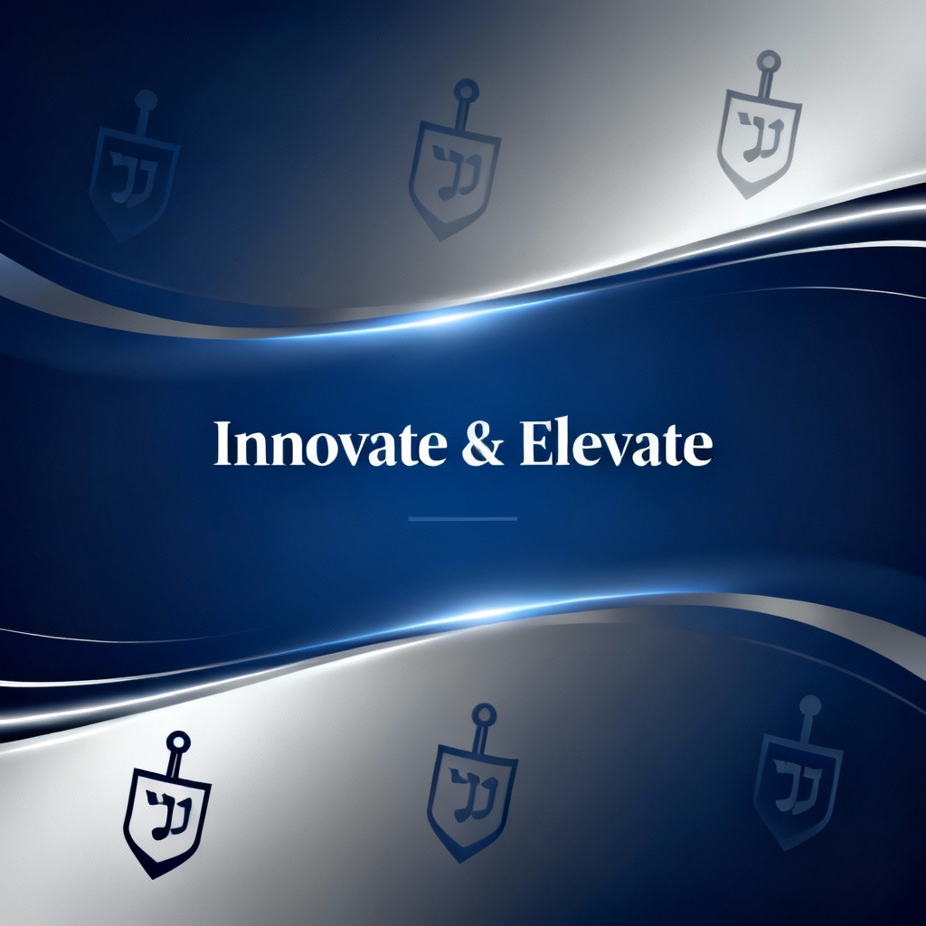 AI Hanukkah LinkedIn banner with blue glow and minimal graphics