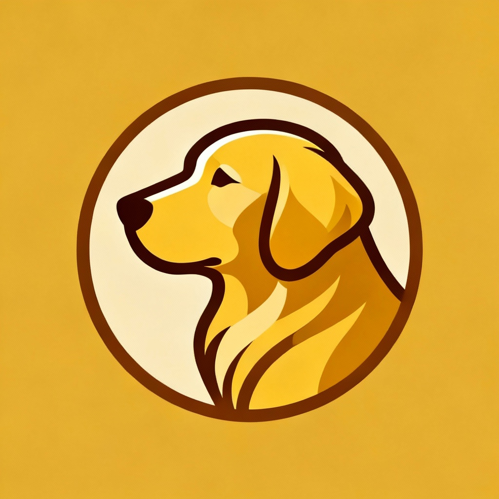 Vector logo of golden retriever head