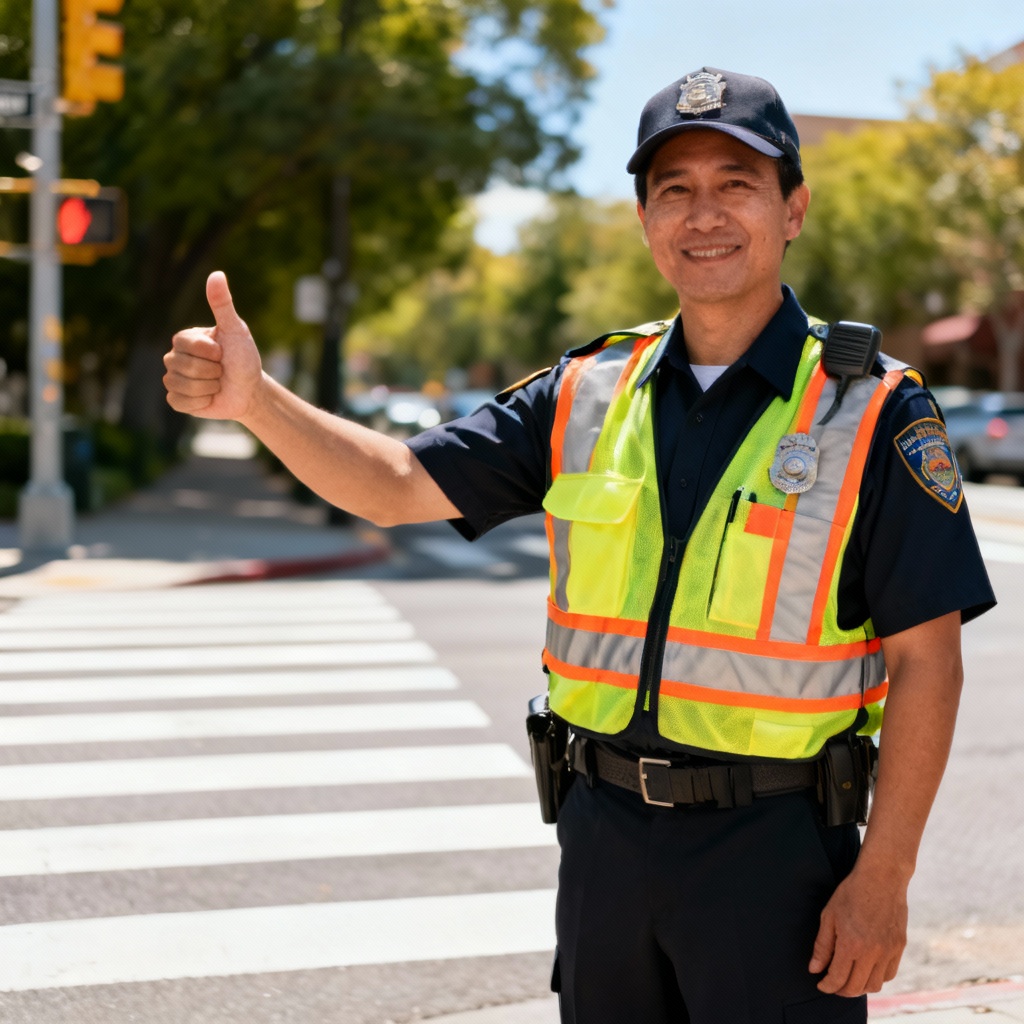 AI traffic officer directing vehicles
