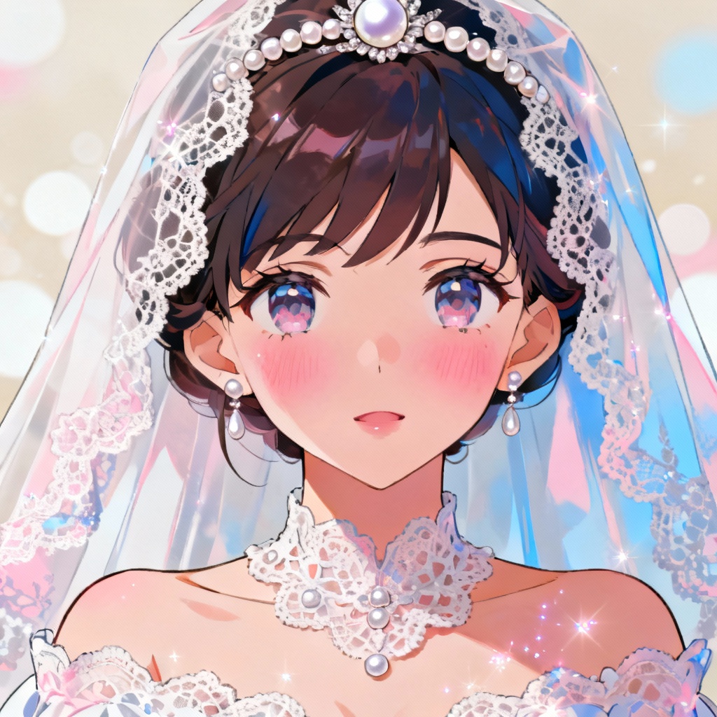 AI Shojo Sparkle Bridal Portrait