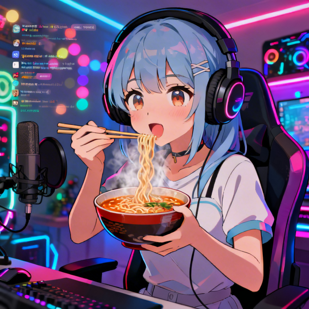 AI VTuber ramen mukbang image