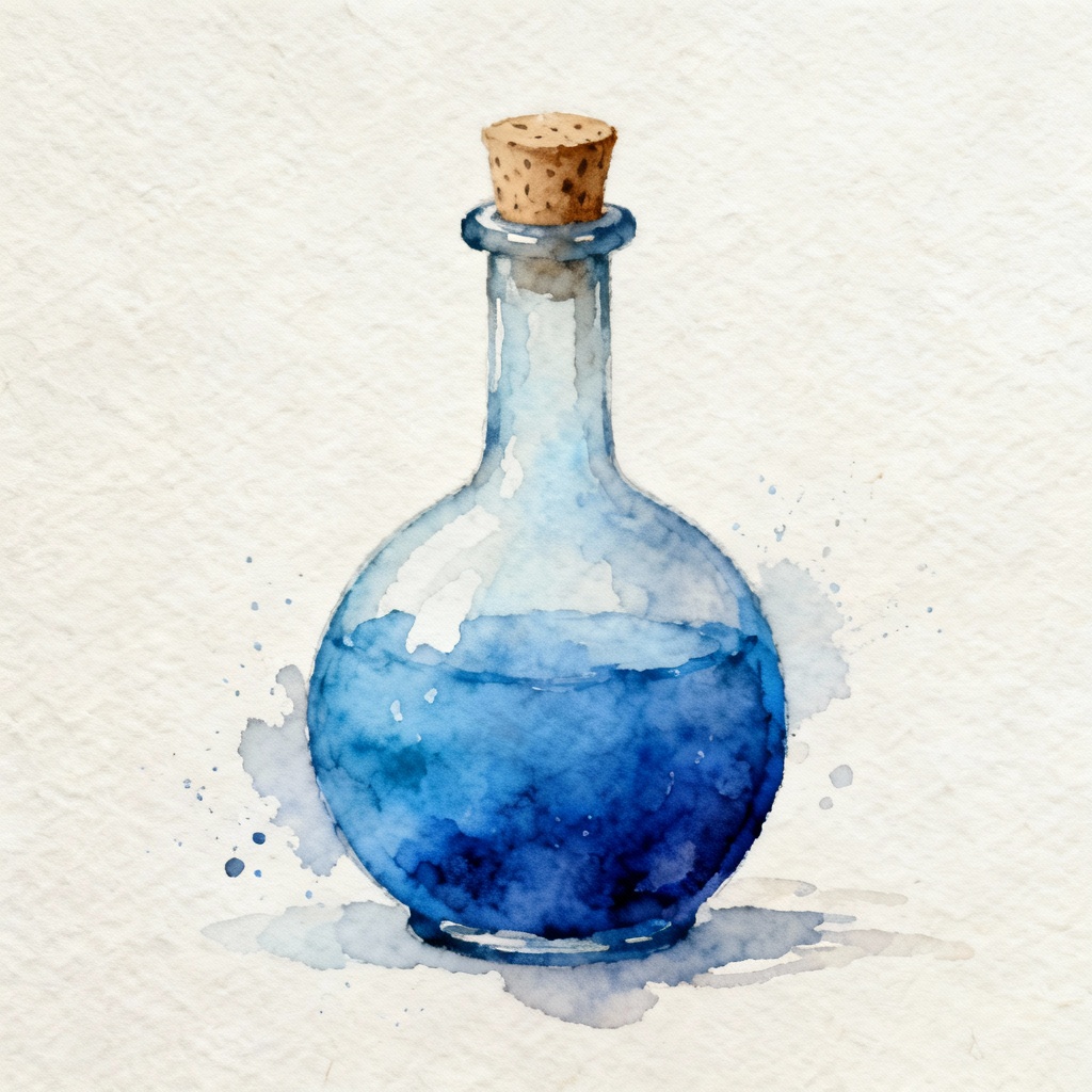 AI watercolor potion illustration