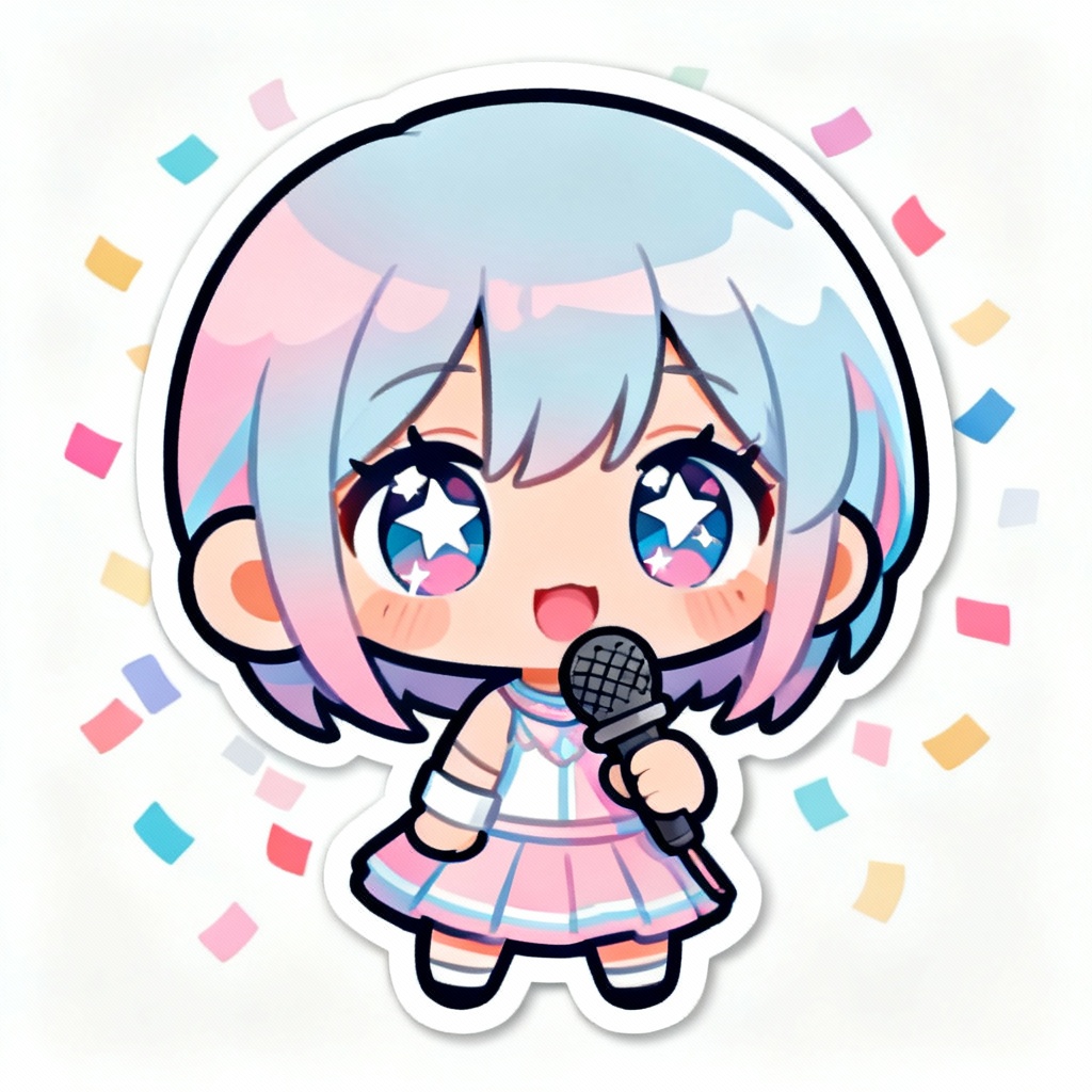 AI Hoshino chibi sticker design