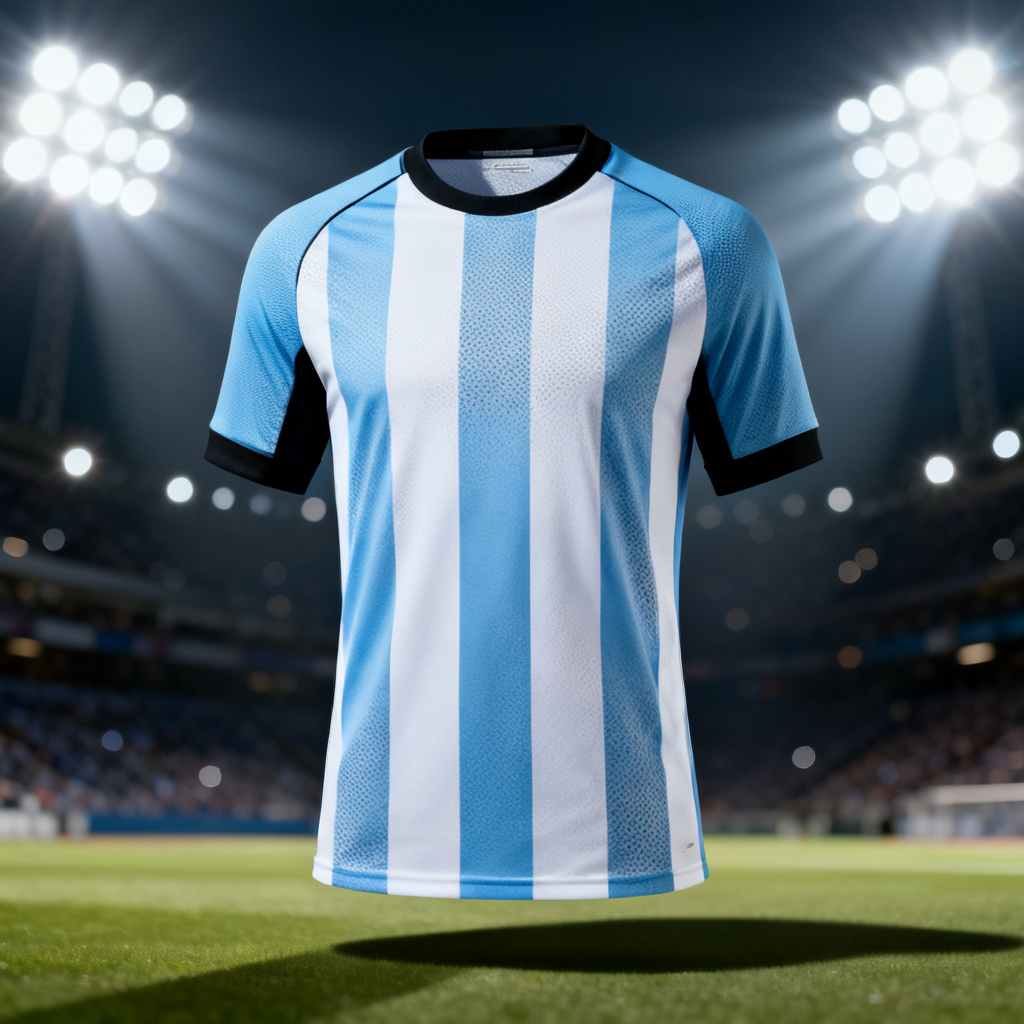 AI Argentina home jersey classic stripes mockup