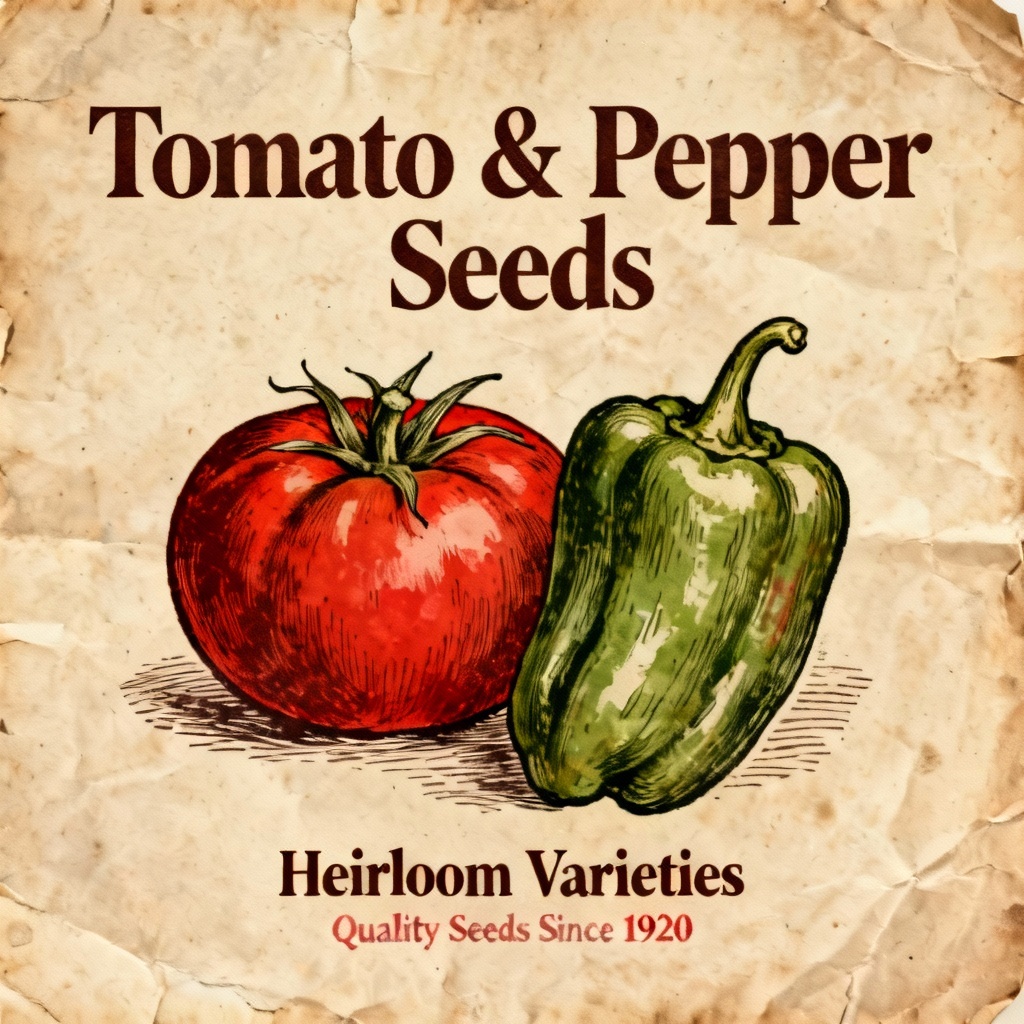 AI vintage seed packet style vegetable poster