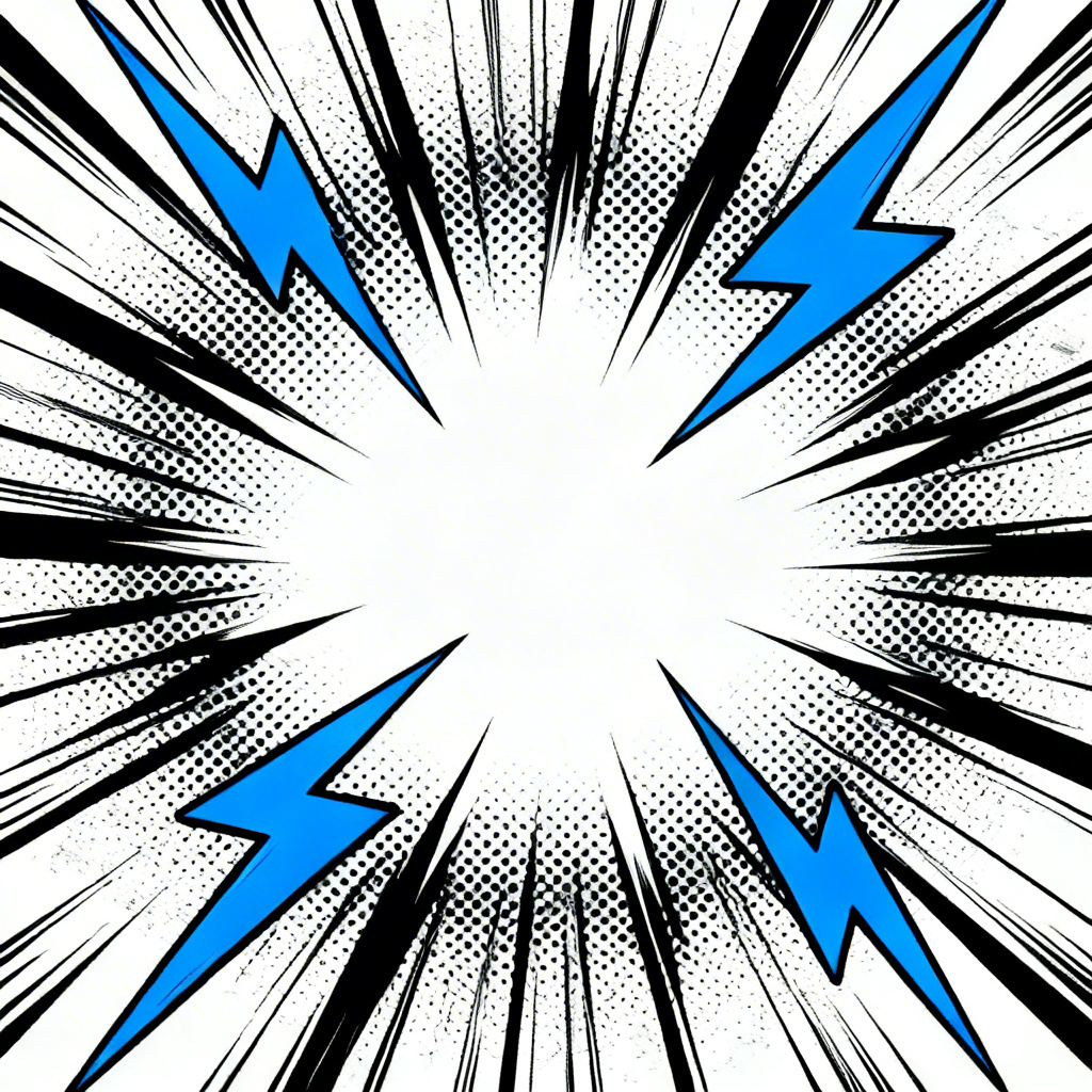 Comic book shock lines with electric effect