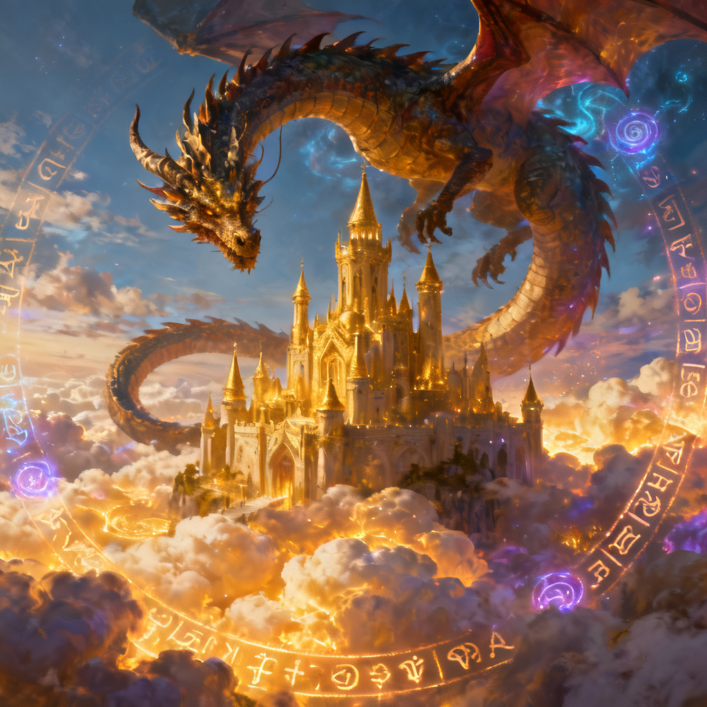 AI fantasy art generator creating an enchanted dragon kingdom
