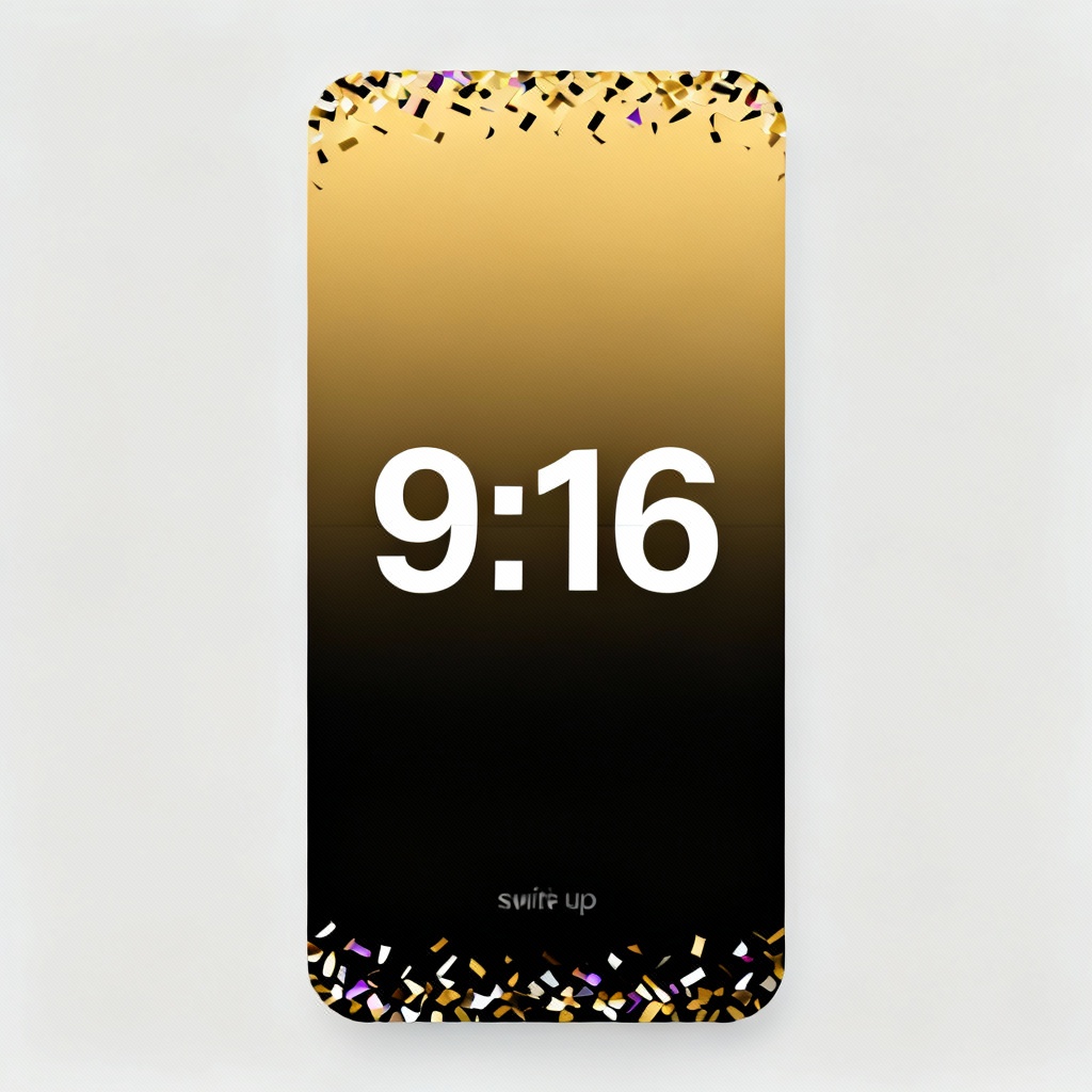 AI NYE social media story countdown with gold gradient