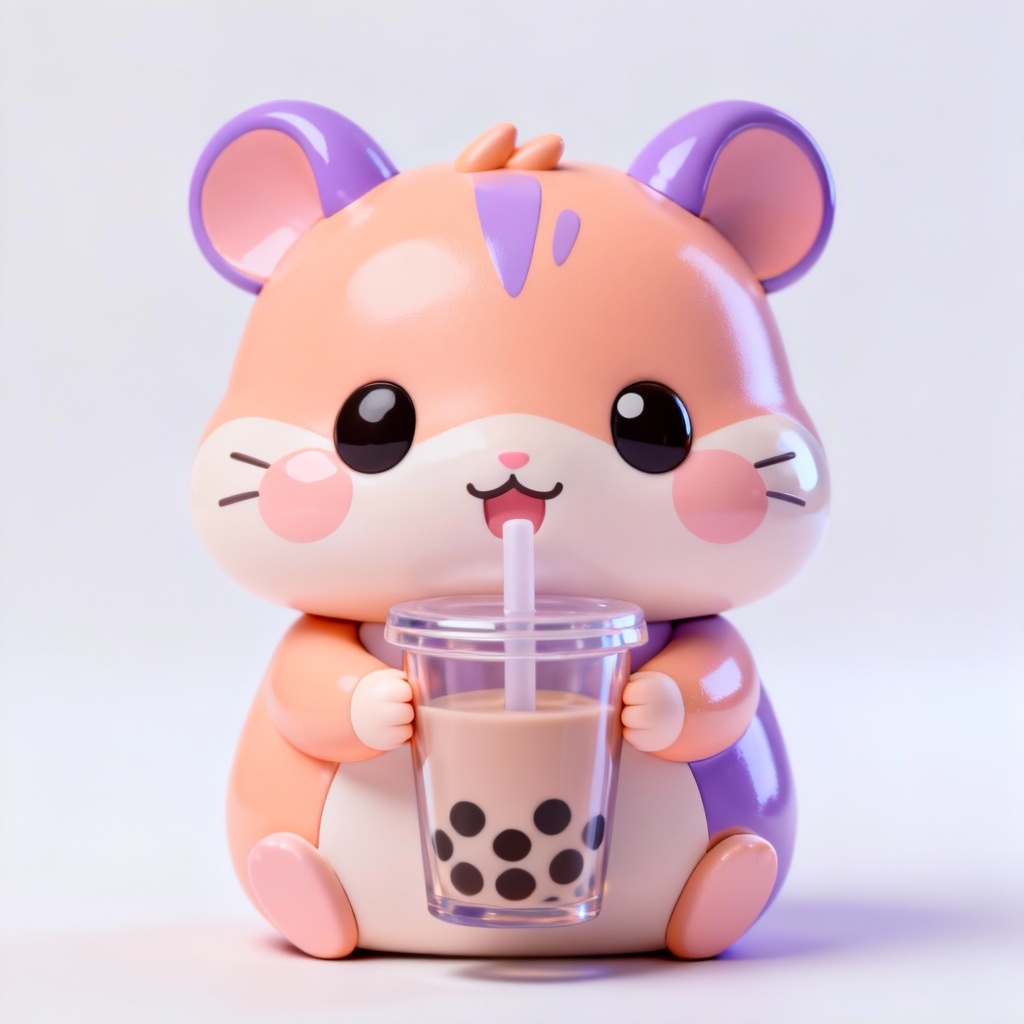 Bubble tea themed Labubu-style hamster