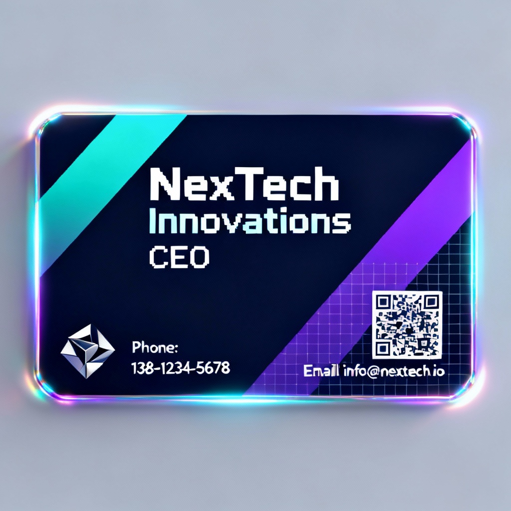 AI tech gradient neon business card