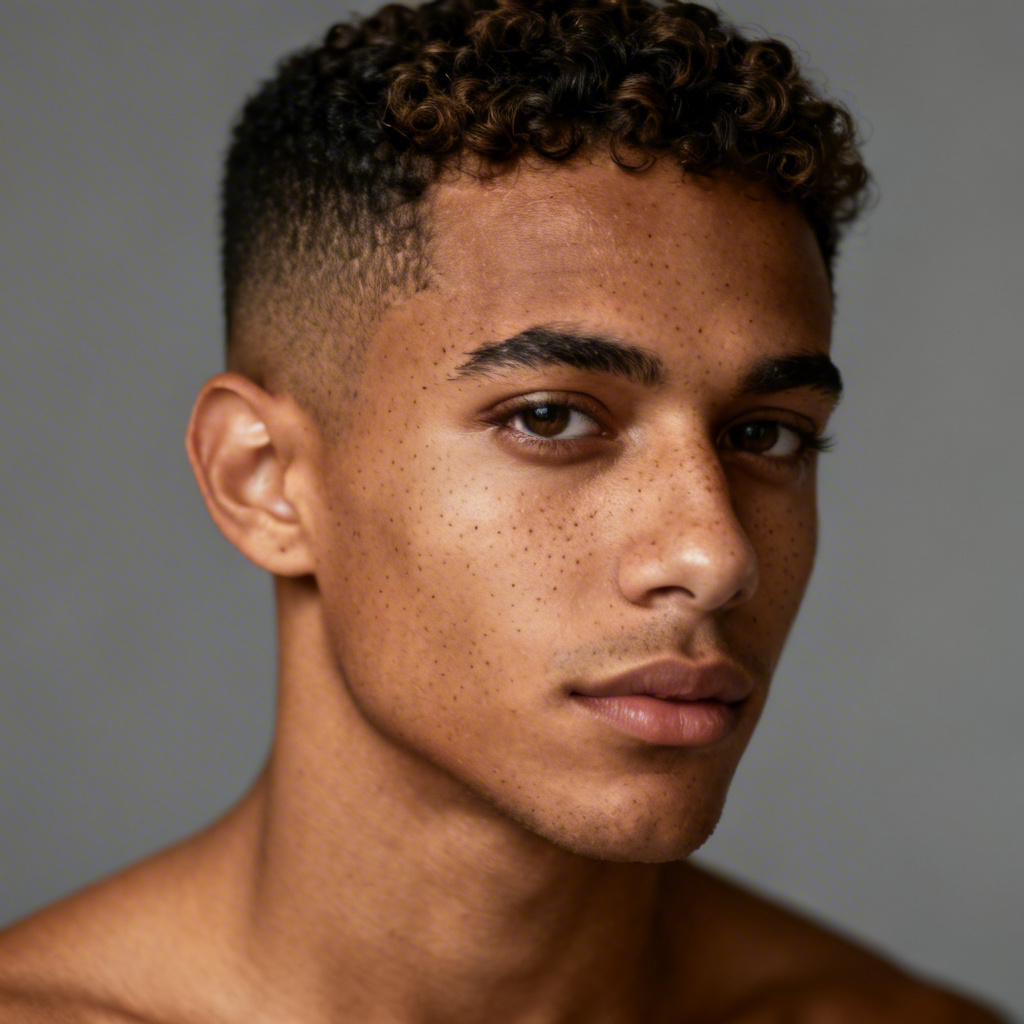 AI mixed race male studio headshot
