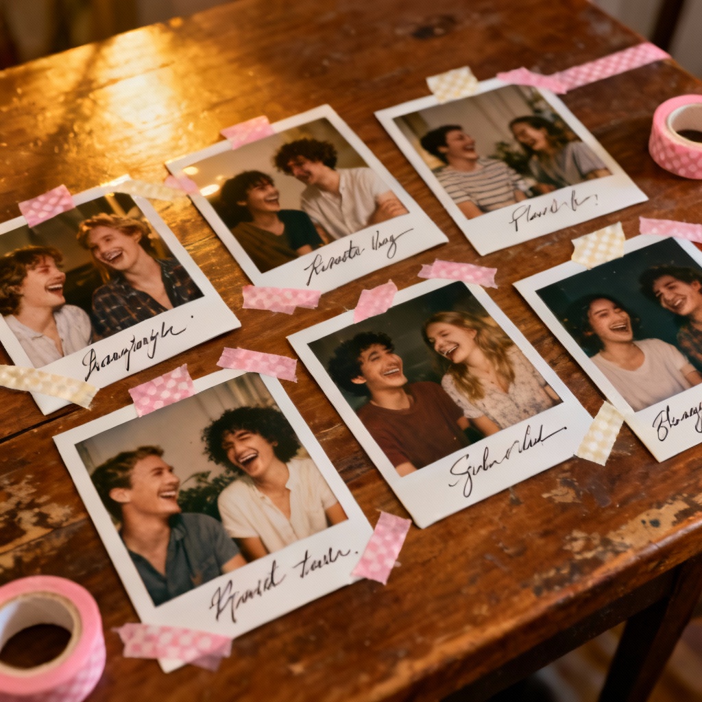 Polaroid collage capturing friendship memories