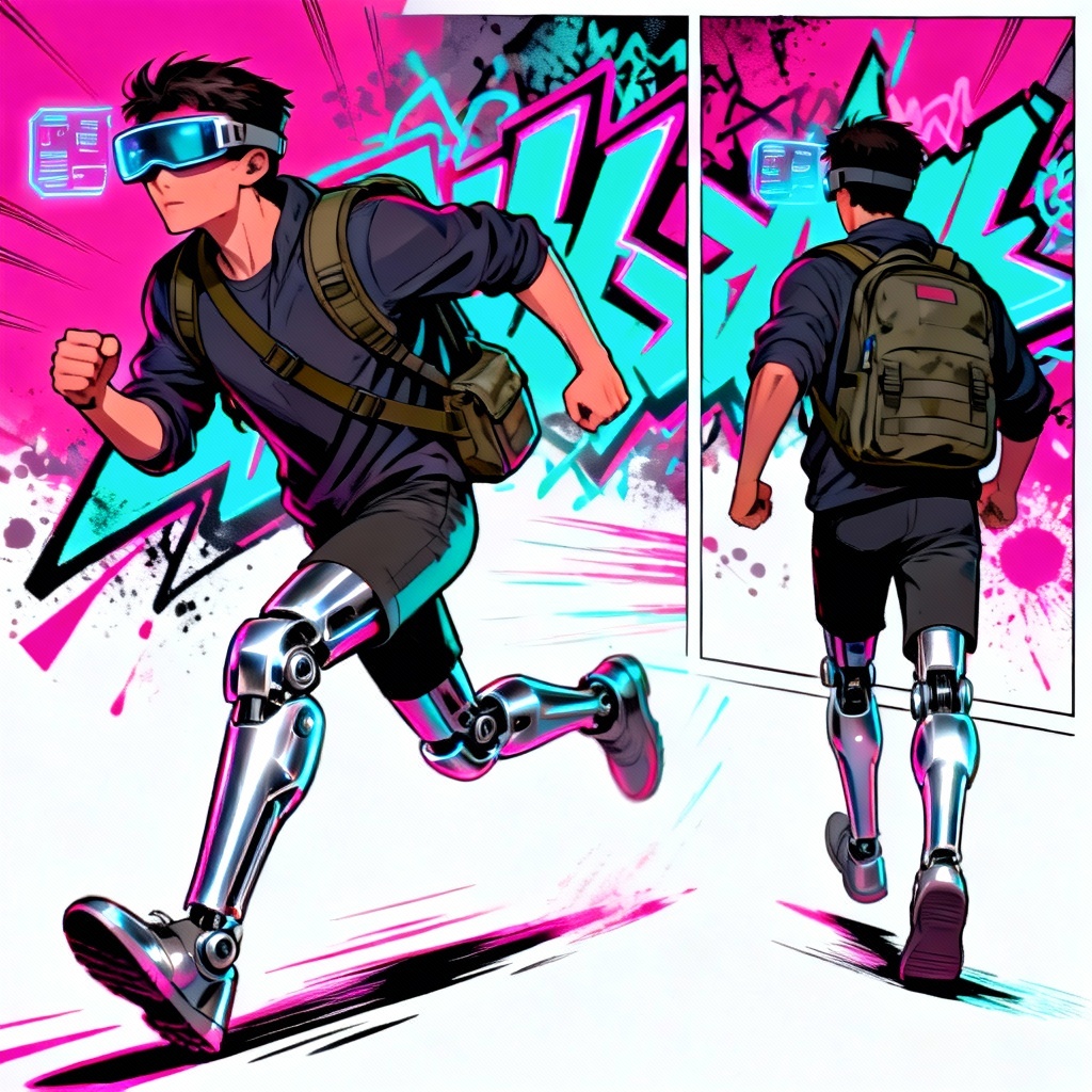 AI cyberpunk street runner character sheet