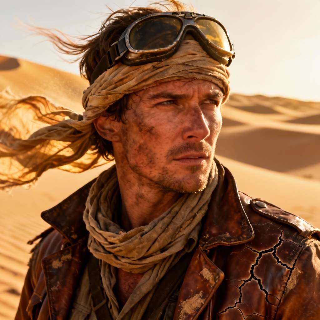 AI NPC portrait of a desert ranger