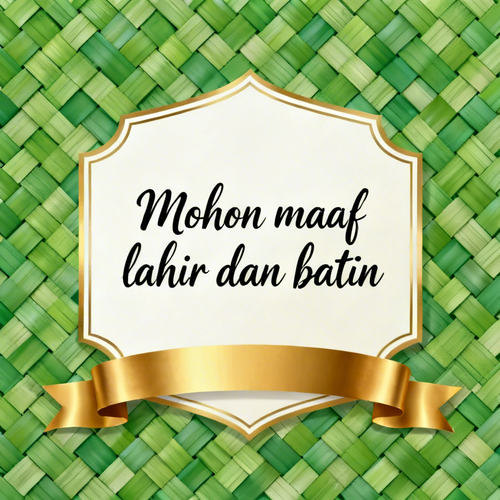 AI ketupat pattern Lebaran greeting card