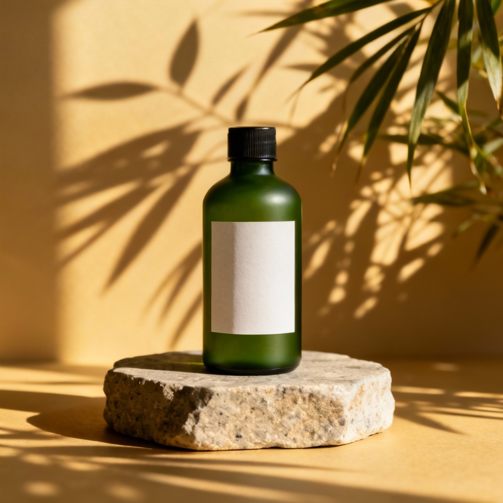 AI Eco Skincare Bottle Packaging Mockup
