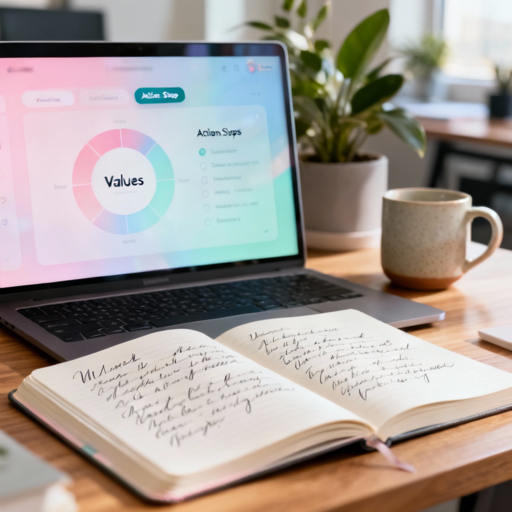 AI introspection generator dashboard with journal, mood wheel, and insights