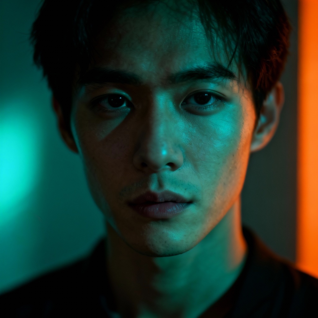 AI teal and orange cinematic light leak