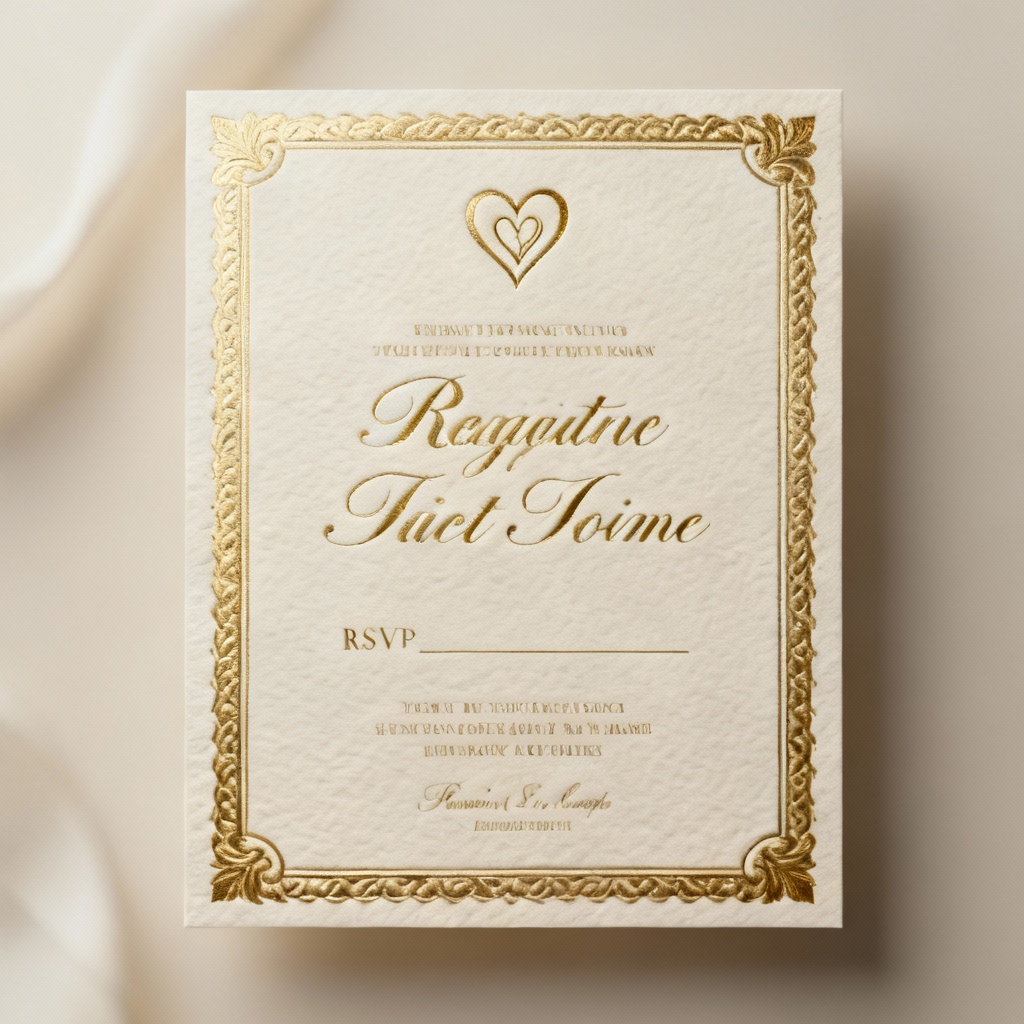 AI gold foil anniversary invitation