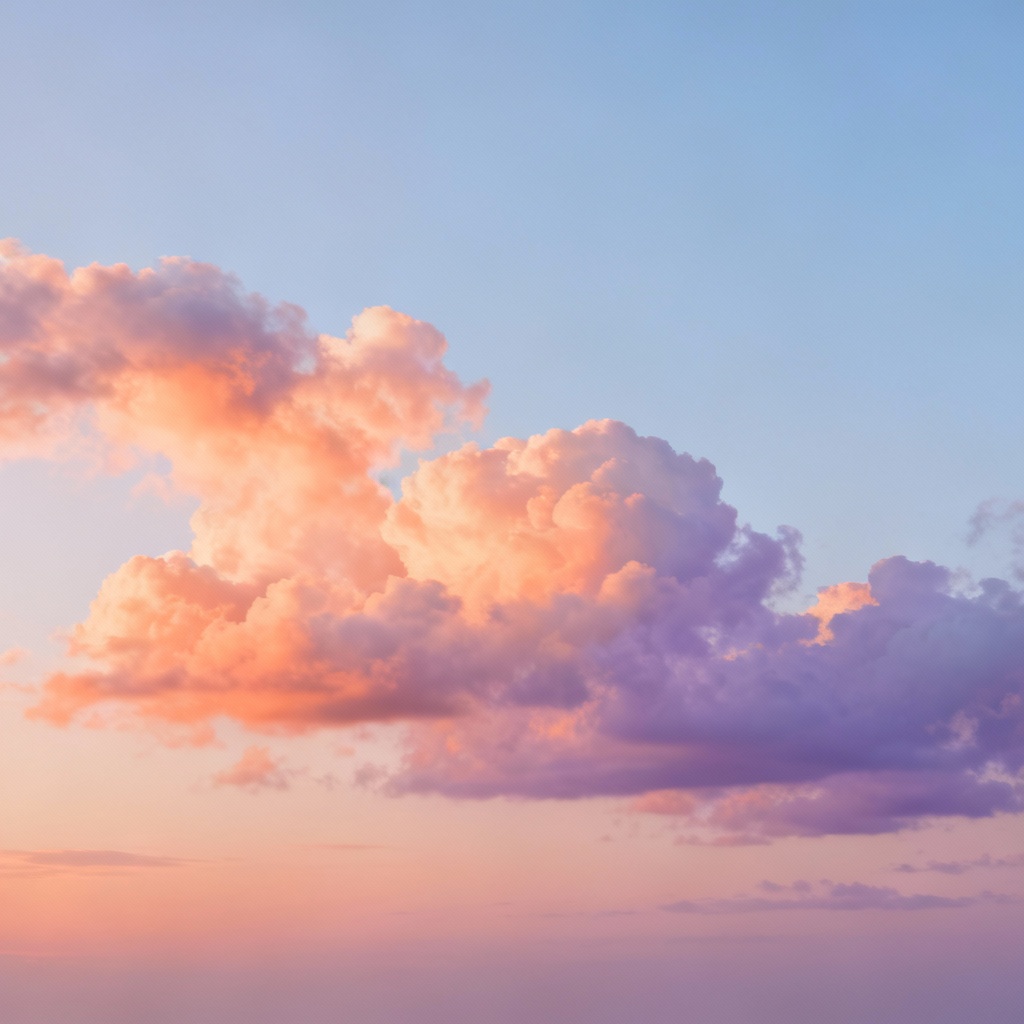 AI generated pastel sunrise sky background with soft clouds